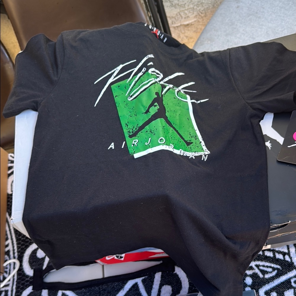 Jordan Black Tee with Green Graphic